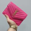 Sac Pochette / Portefeuille Chaîne Matelassé Fushia