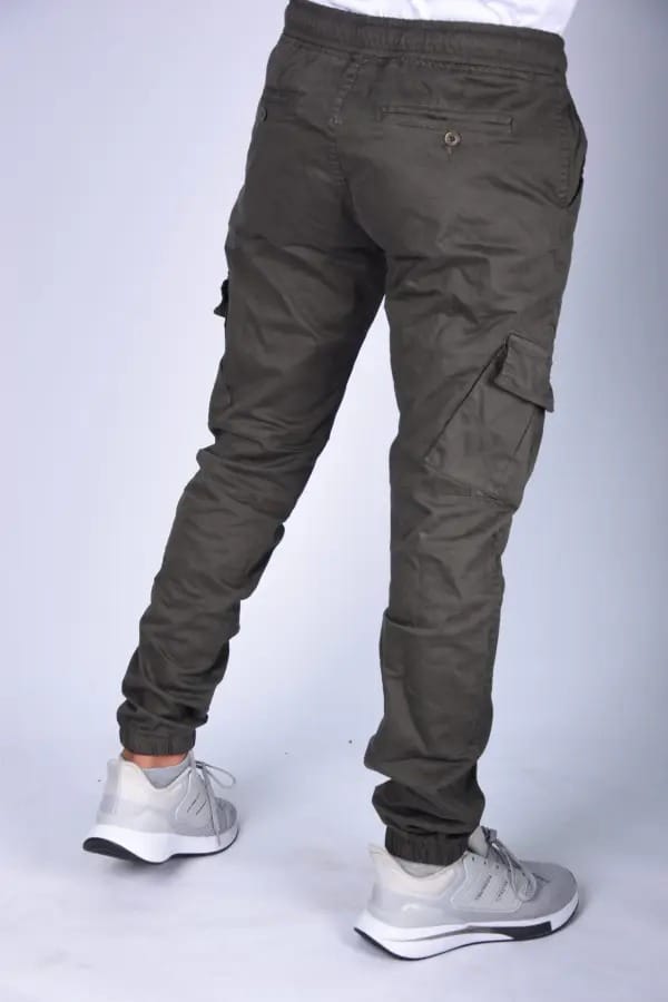 Pantalon jogger Para En toile – Vert Militaire-ref-468