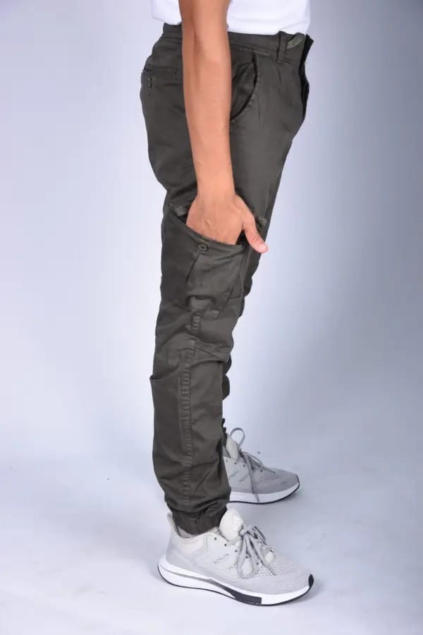 Pantalon jogger Para En toile – Vert Militaire-ref-468