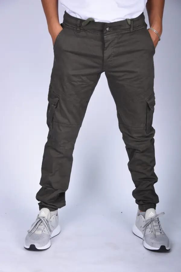 Pantalon jogger Para En toile – Vert Militaire-ref-468