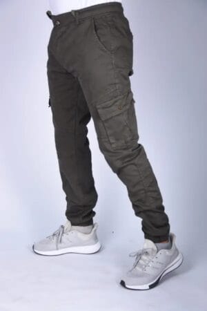 image (9) Pantalon jogger Para En toile – Vert Militaire-ref-468