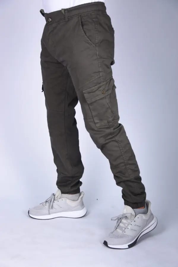 Pantalon jogger Para En toile – Vert Militaire-ref-468