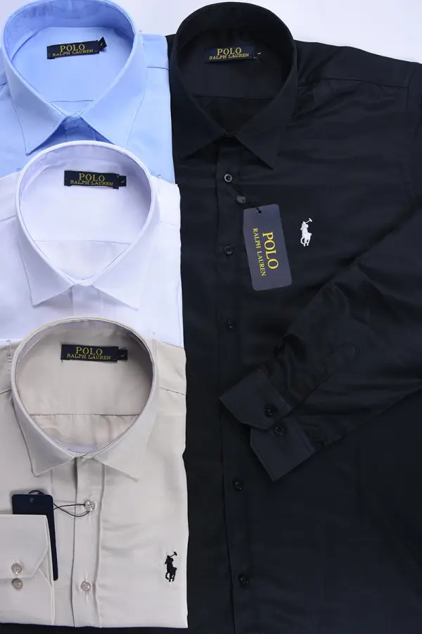 4 Chemise Ralph En pur 100 % Coton Satin Ref-RS8701