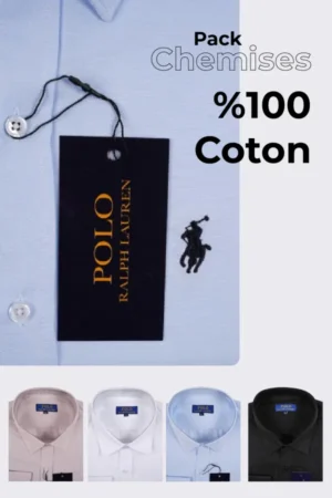 Pack Prestige – 4 Chemises Ralph Lauren 100% Coton ref-RLV7H44A