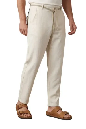 tUYwXUnD3hVimCjGE0Mh0DE3m2gpkirtMOsL5q53 Pantalon Massimo dutti en 100 % Lin Relaxed Fit ( Beige ) Ref-LN722FR