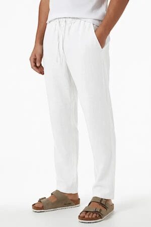 WhatsApp Image 2026-06-20 at 13.08.17 Pantalon Massimo dutti en 100 % Lin Relaxed Fit BLANC