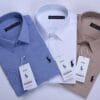 pack de 3 chemises Ralph lauren Oxford demi manche Ref-CH71001D ( Blanche + Beige + Bleu roi )