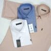 pack de 3 chemises Ralph lauren Oxford demi manche Ref-CH71001D ( Blanche + Beige + Bleu roi )