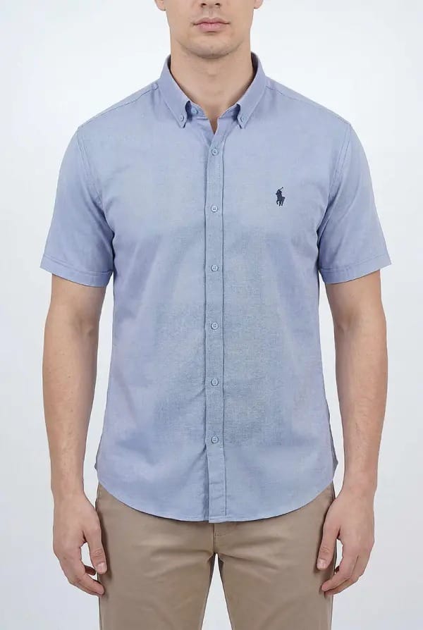 pack de 3 chemises Ralph lauren Oxford demi manche Ref-CH71001D ( Blanche + Beige + Bleu roi )